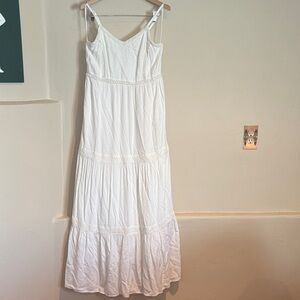 Joie Elegant Diamond Pattern White Maxi Dress